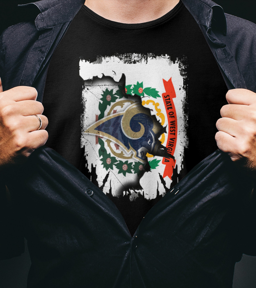 State Of West Virginia With Rams T-Shirt
