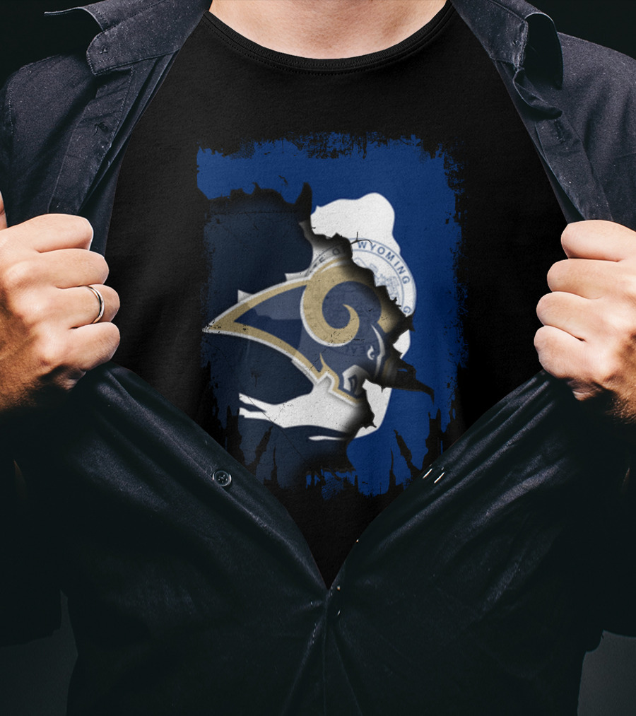 Together Wyoming Rams Fan Emblem With Horned T-Shirt