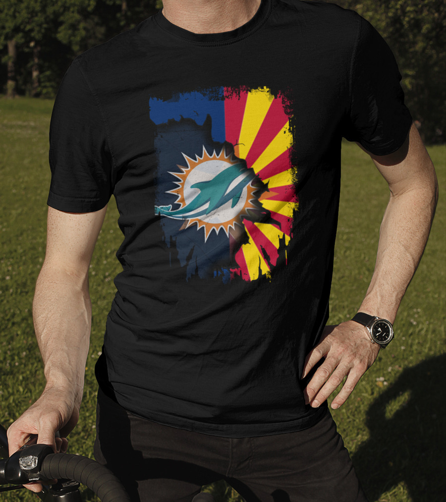 Miami Dolphins Arizona Flag Fusion T-Shirt