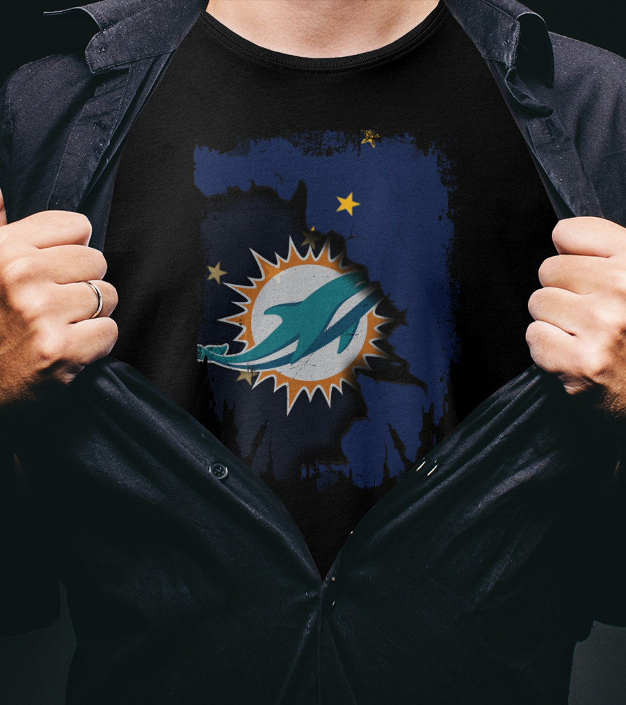 Miami Dolphins Alaska State Flag Fusion T-Shirt