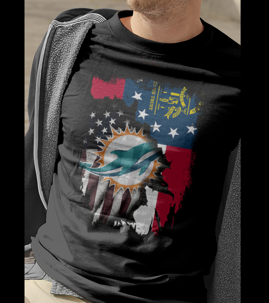 Georgia Flag Dolphins Uniting Together T-Shirt