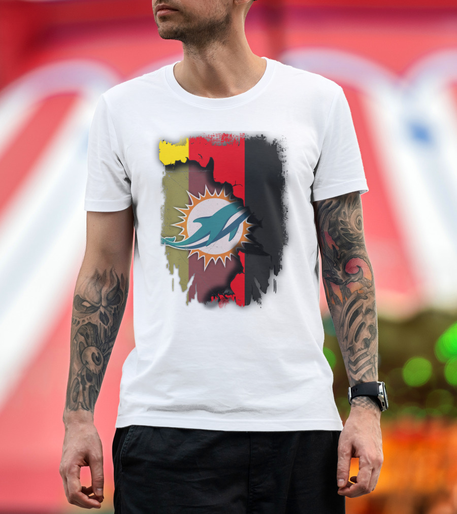 Germany Dolphins Miami Fusion Flag Colors T-Shirt