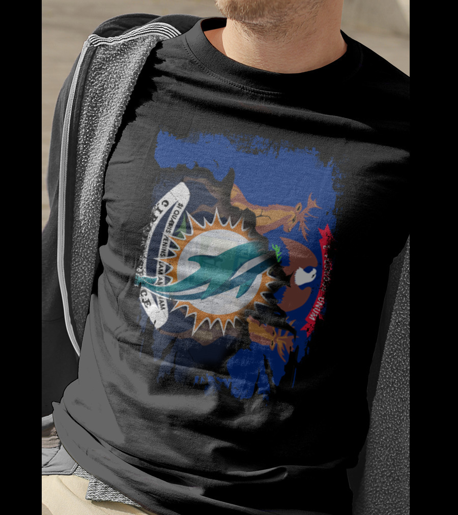 Together Michigan Dolphins With Seal And Crest Elements T-Shirt