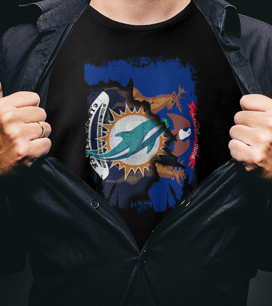 Together Michigan Dolphins With Seal And Crest Elements T-Shirt