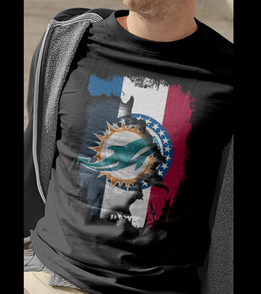 Missouri State With Dolphins NFL Fusion T-Shirt