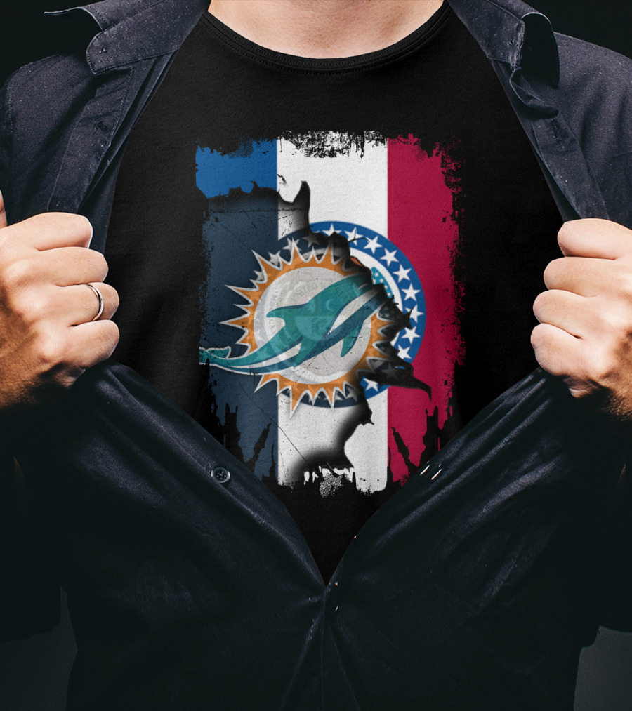 Missouri State With Dolphins NFL Fusion T-Shirt