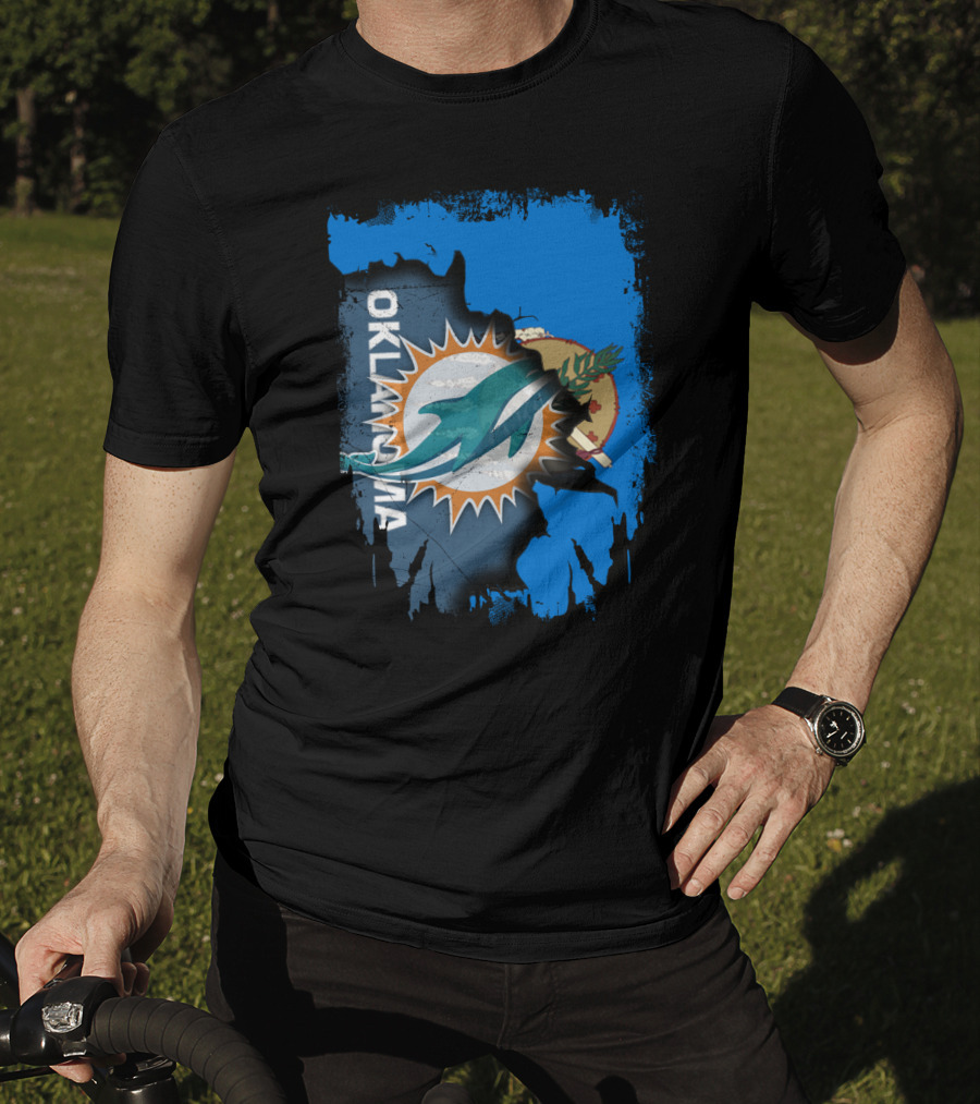 Oklahoma And Miami Dolphins Fusion T-Shirt