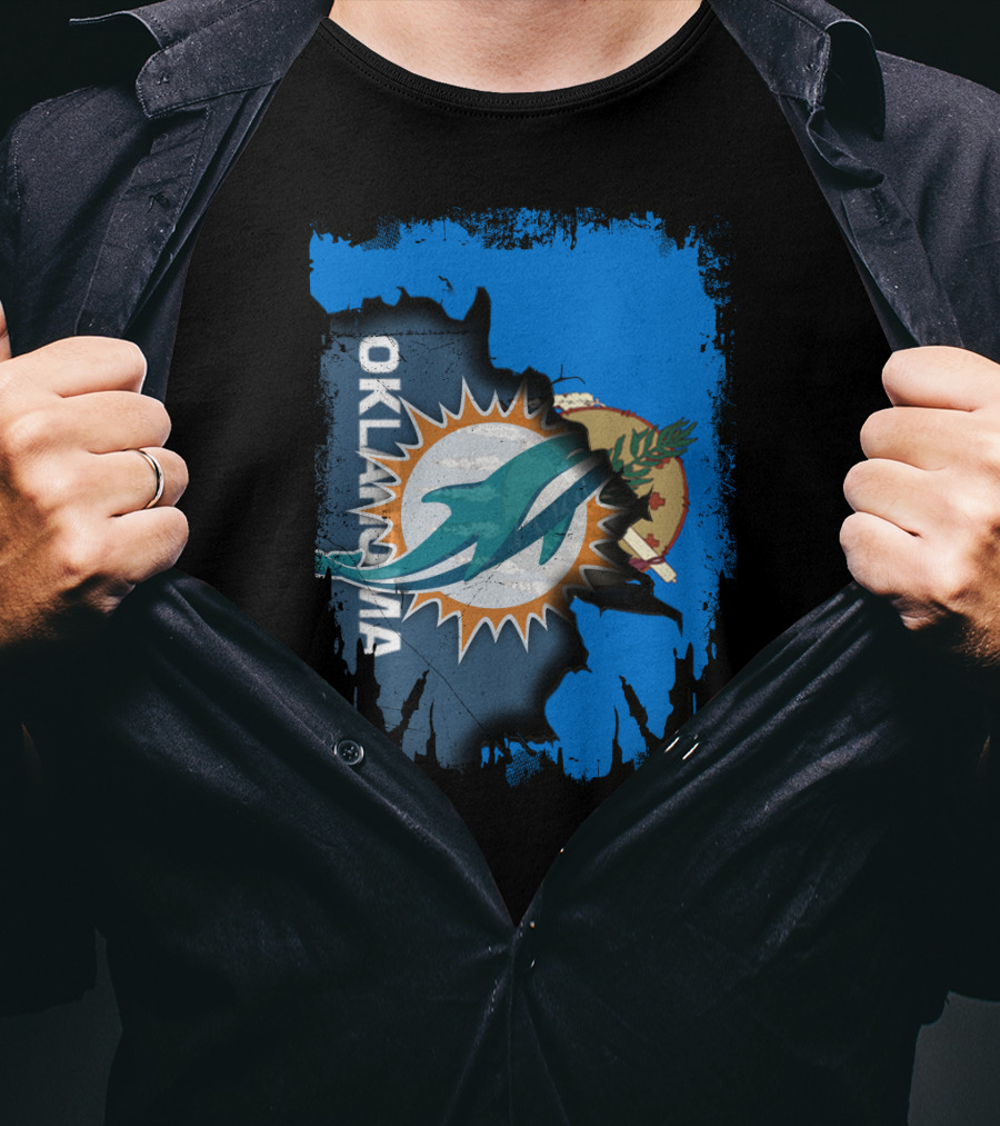 Oklahoma And Miami Dolphins Fusion T-Shirt