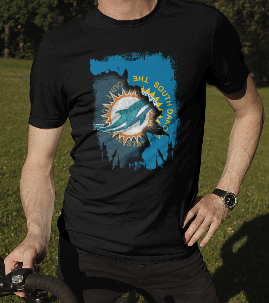 South Dakota State With Dolphins And Miami Dolphins T-Shirt