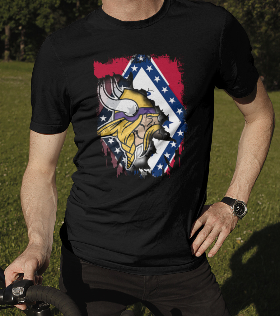 Arkansas Pride With Vikings Warrior And Flag T-Shirt