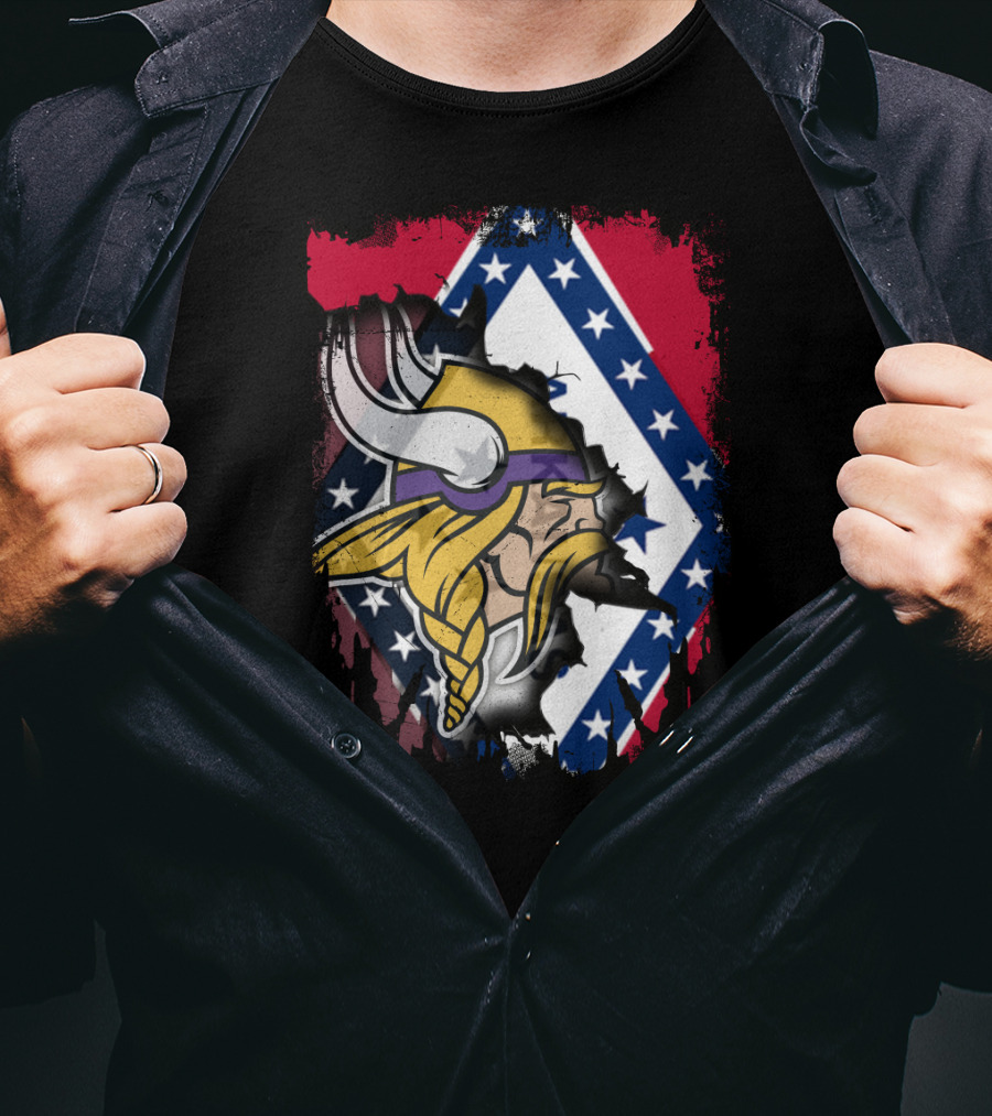 Arkansas Pride With Vikings Warrior And Flag T-Shirt