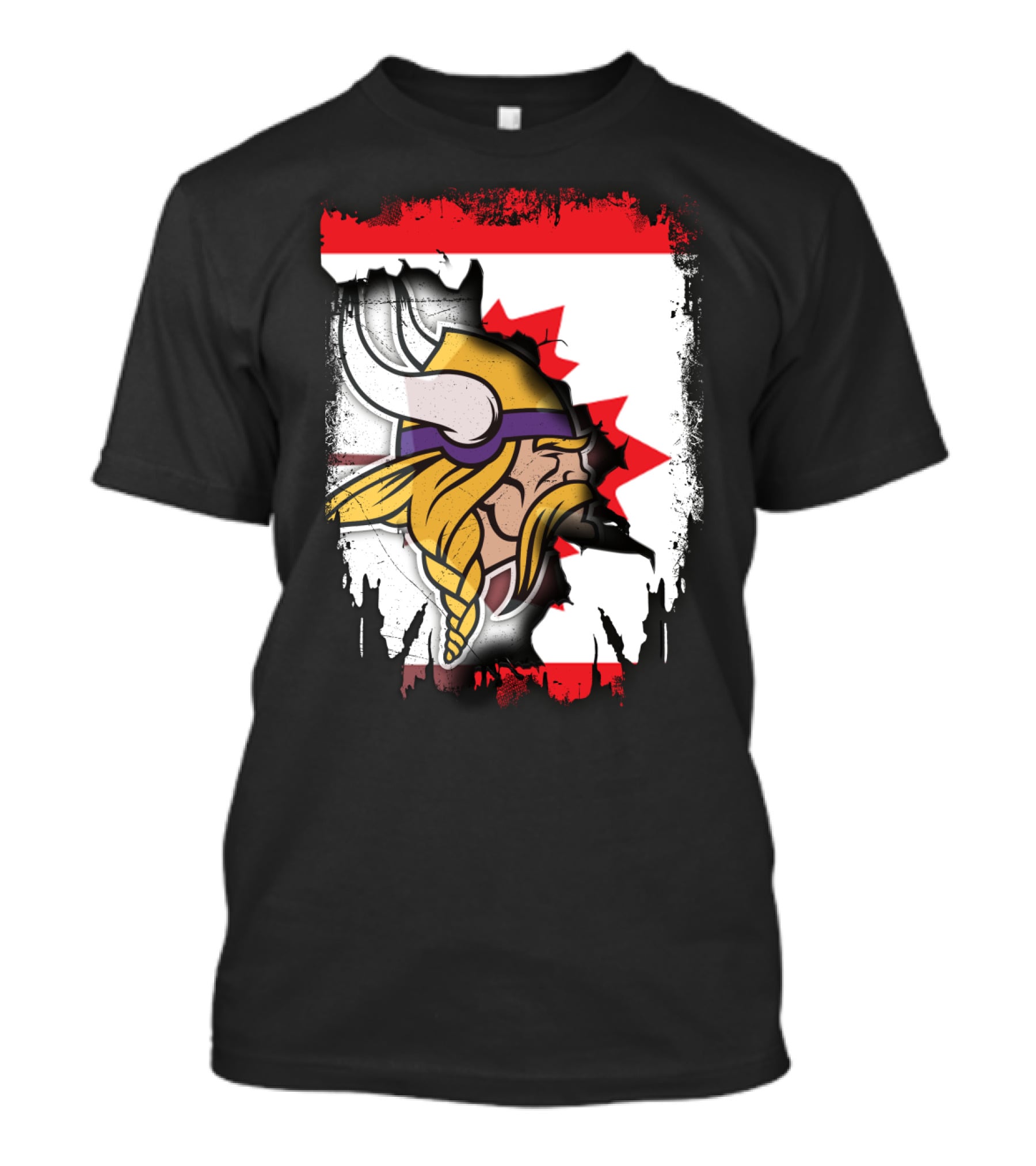 Minnesota Vikings And Canada Fusion Flag T-Shirt