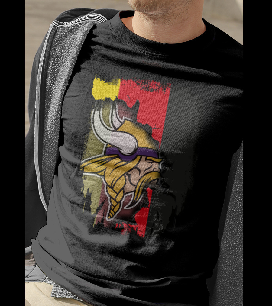 Together Germany With Vikings Logo And Flag Fusion T-Shirt