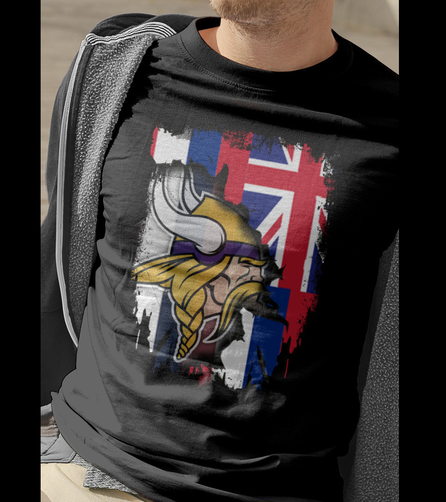 Hawaii Union Jack With Vikings Head T-Shirt