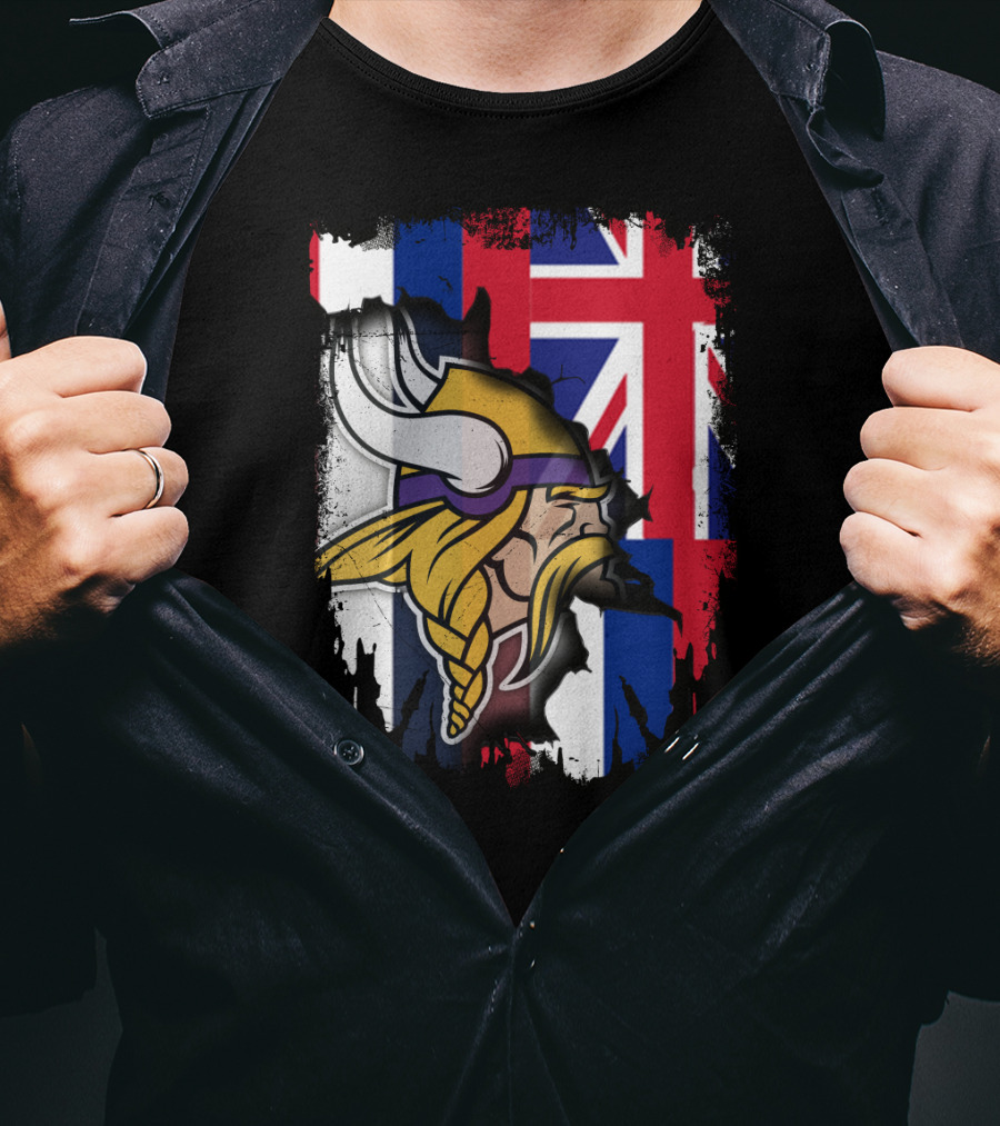 Hawaii Union Jack With Vikings Head T-Shirt
