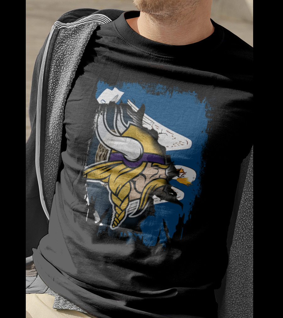Together Louisiana With Vikings Minnesota Football Fusion T-Shirt