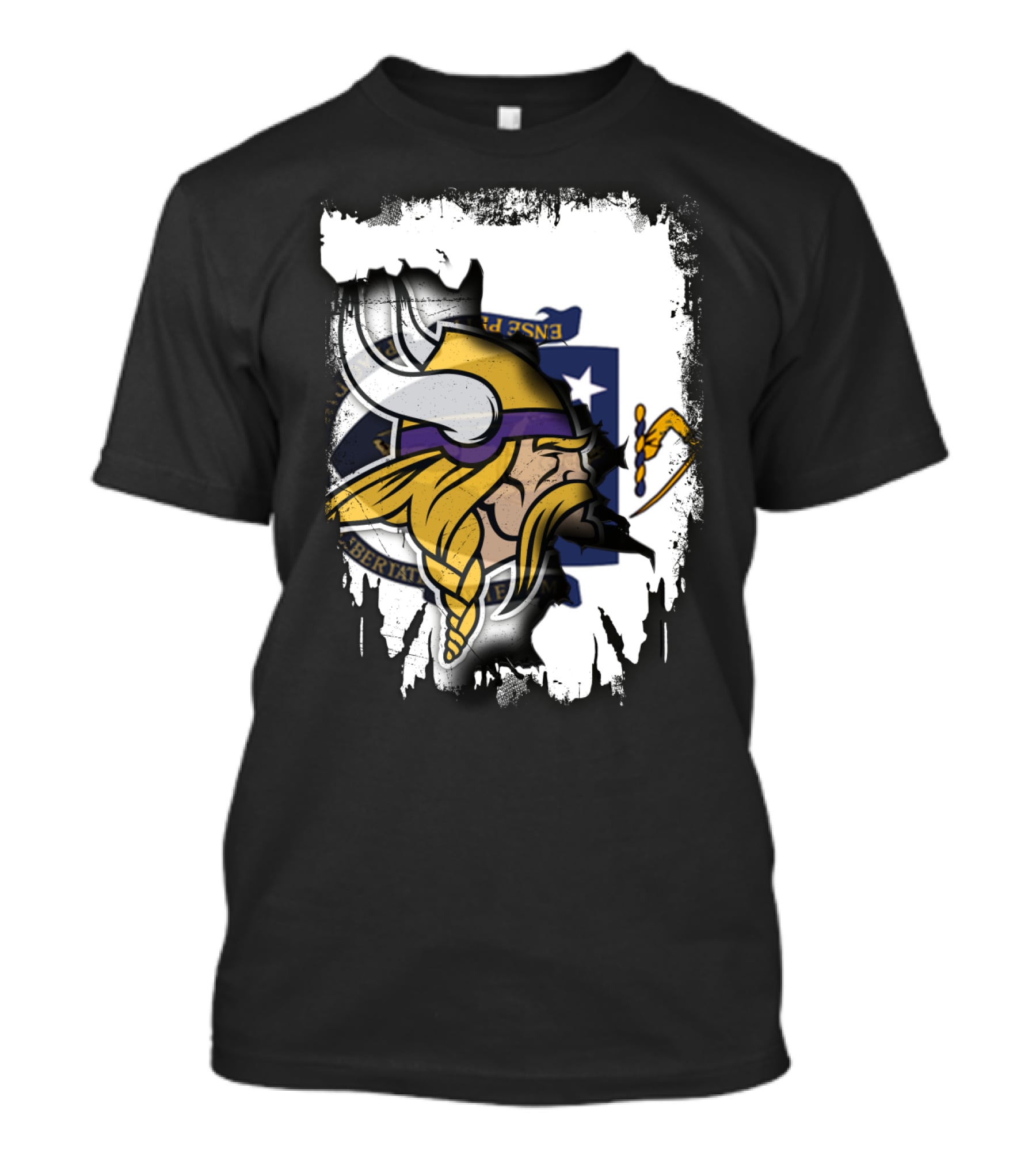 Massachusetts Viking Head State Flag Mashup T-Shirt