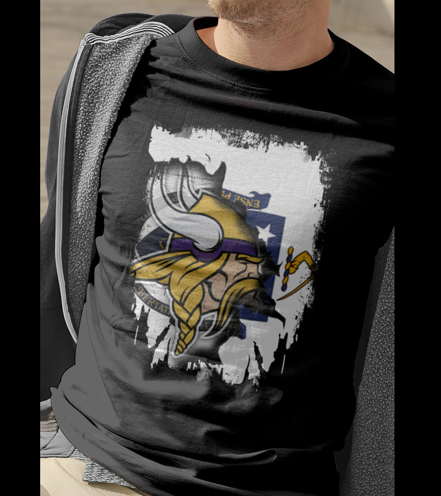 Massachusetts Viking Head State Flag Mashup T-Shirt