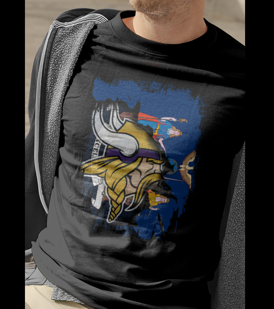 Together New York State Flag With Minnesota Vikings T-Shirt