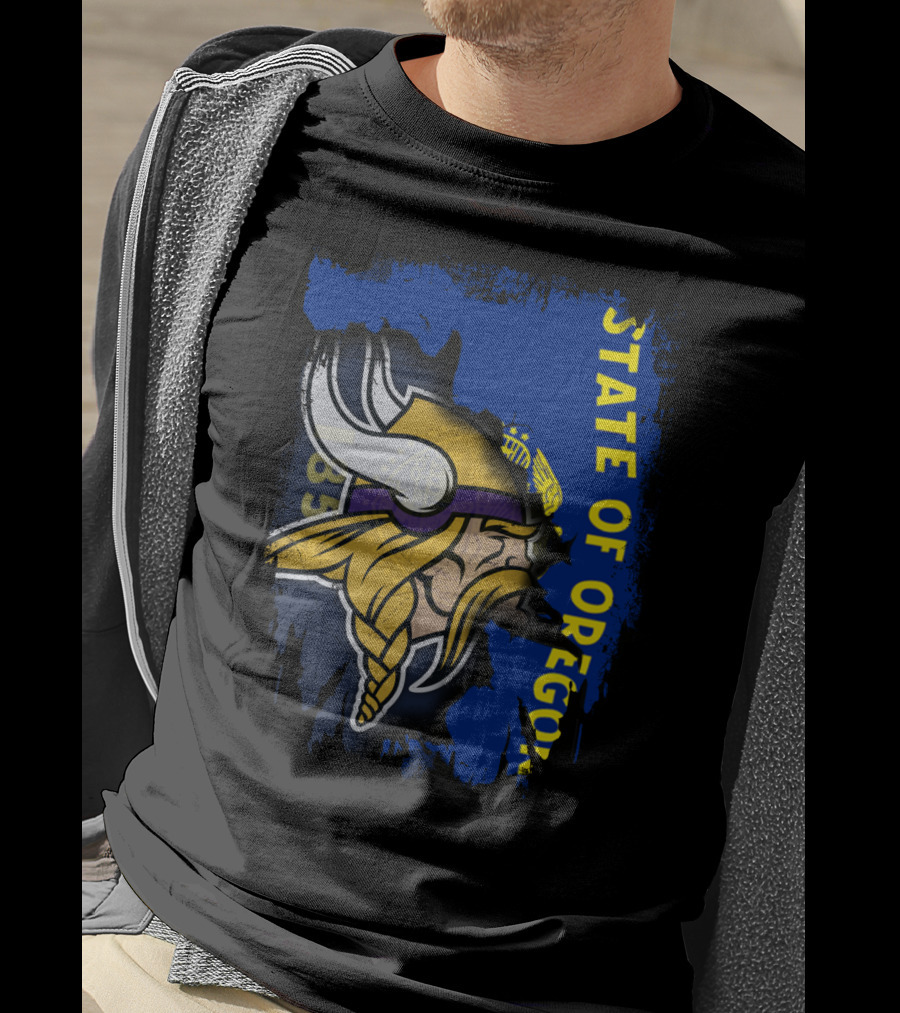 State Of Oregon Viking Helmet T-Shirt