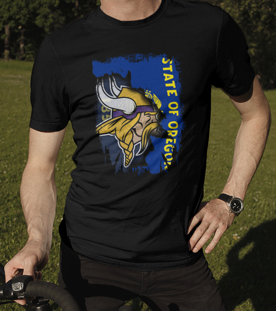 State Of Oregon Viking Helmet T-Shirt