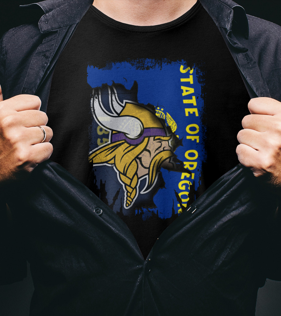 State Of Oregon Viking Helmet T-Shirt