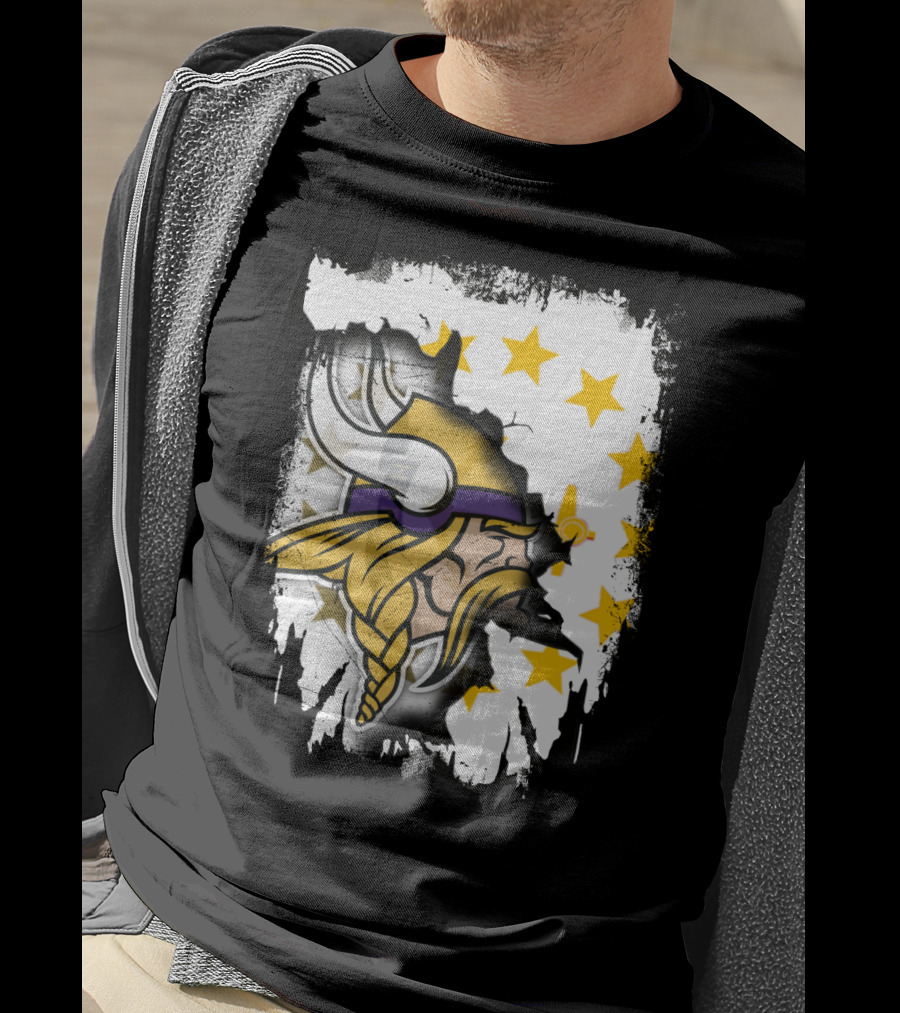 Rhode Island With Vikings And Stars T-Shirt