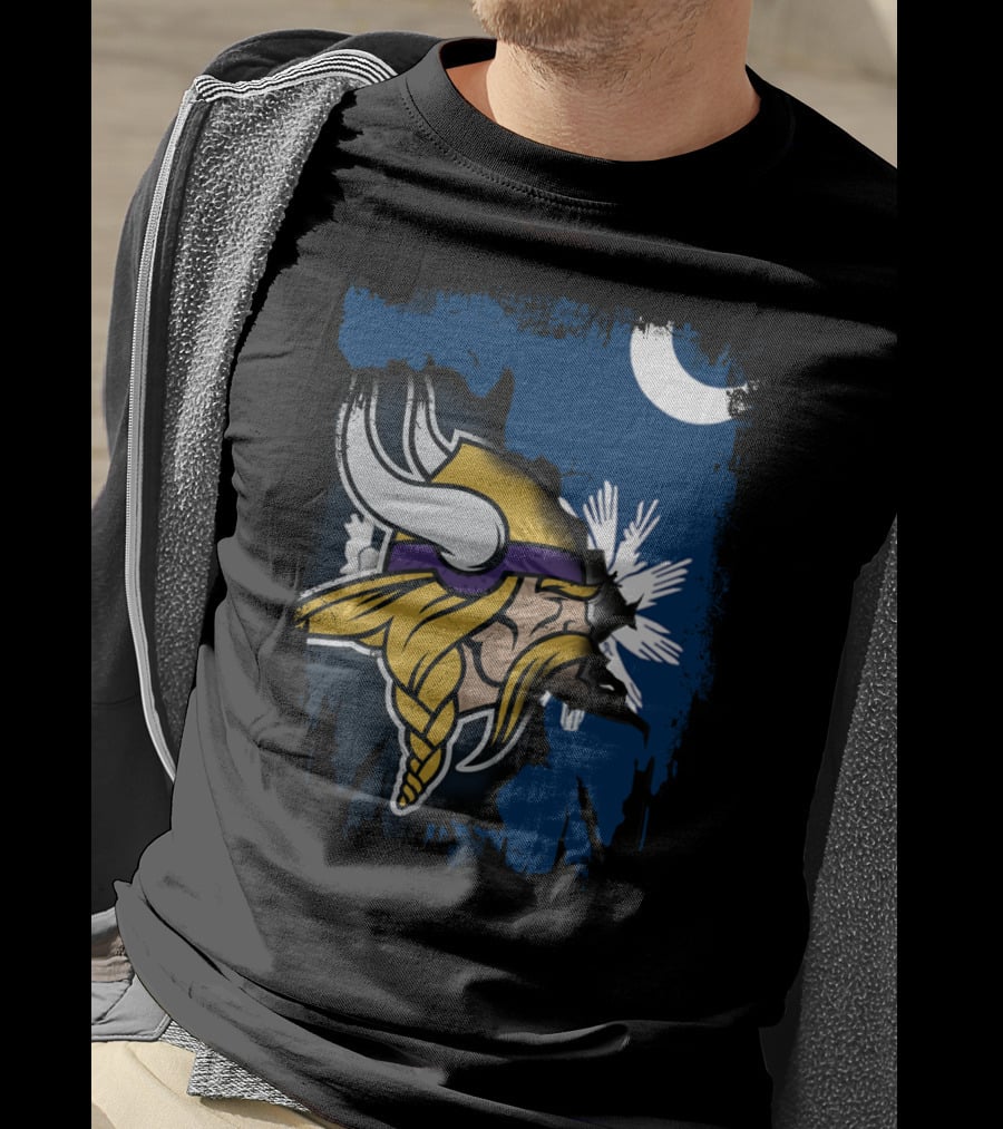 Together South Carolina Vikings Helmet And Palmetto Moon T-Shirt