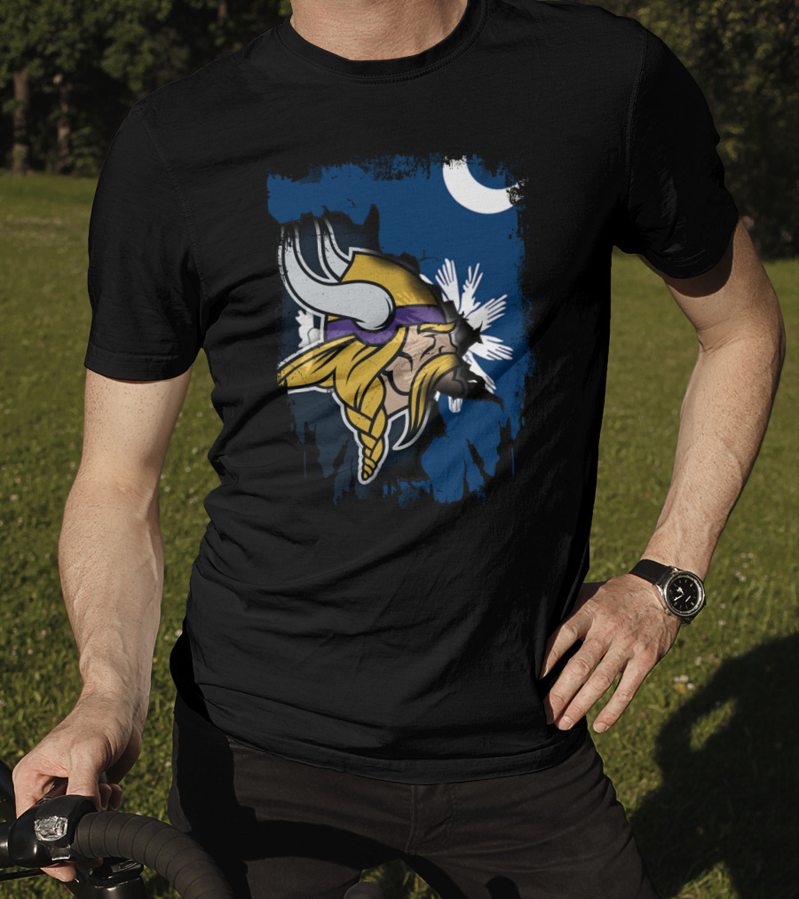 Together South Carolina Vikings Helmet And Palmetto Moon T-Shirt