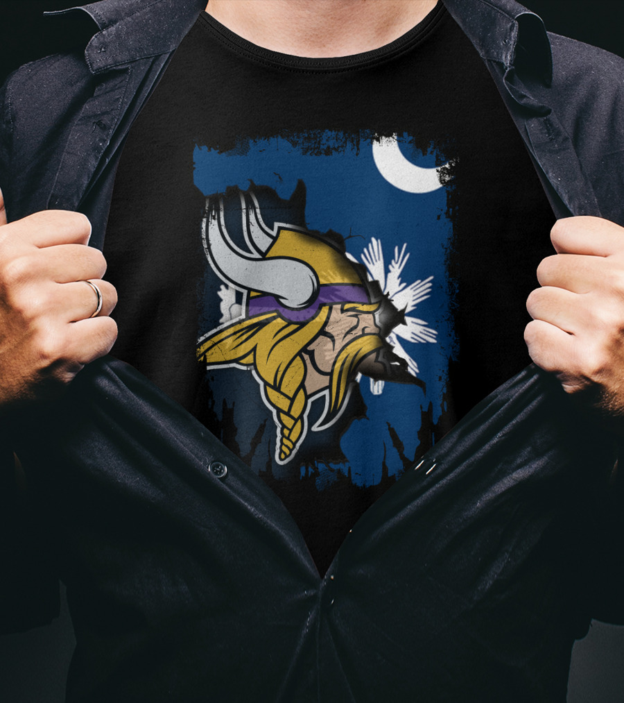 Together South Carolina Vikings Helmet And Palmetto Moon T-Shirt