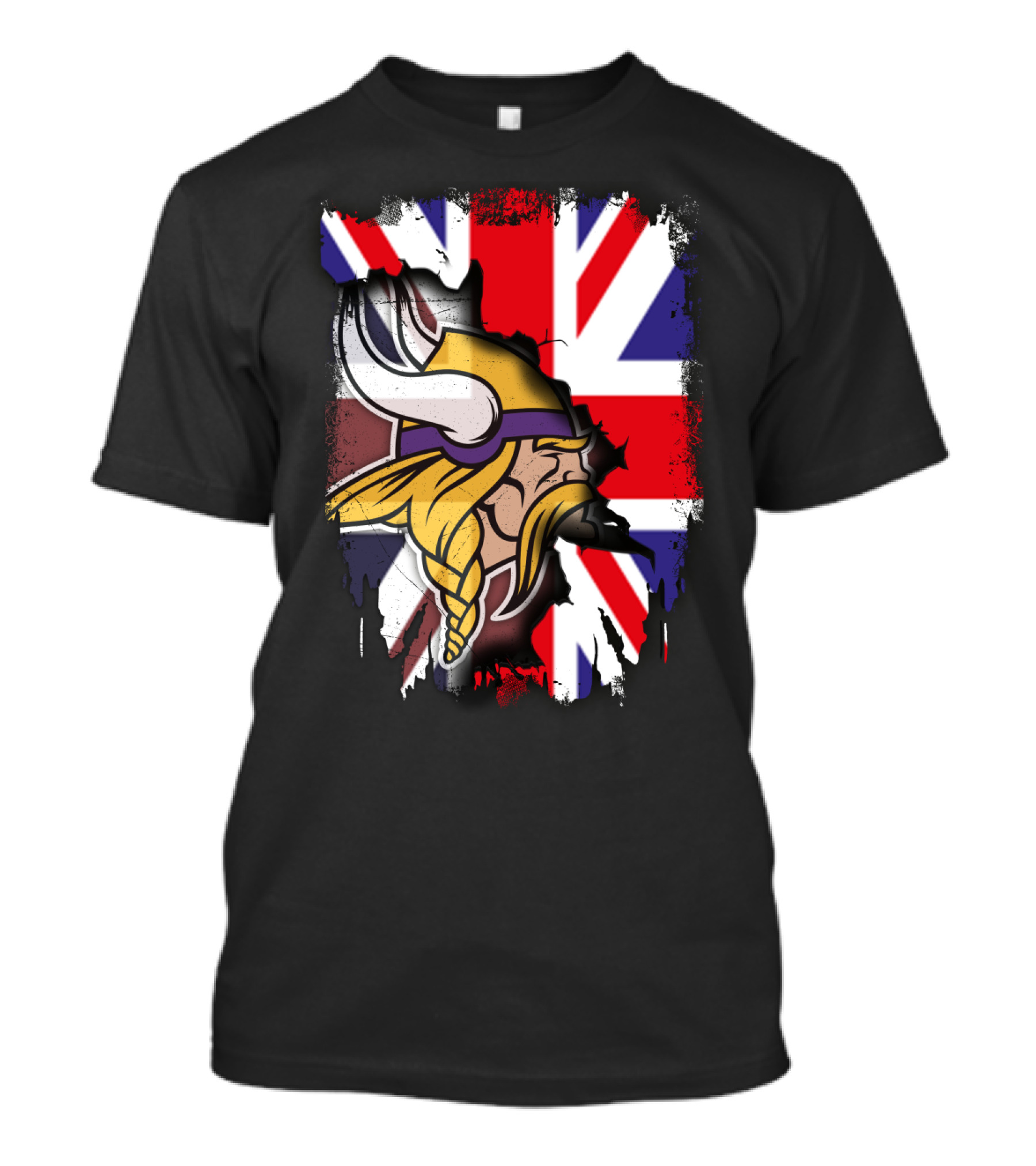 United Kingdom Flag With Viking Warrior Helmet T-Shirt