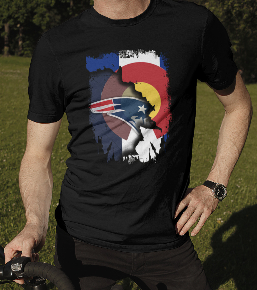 Together Colorado With Patriots Logo And Colorado Flag Fusion T-Shirt