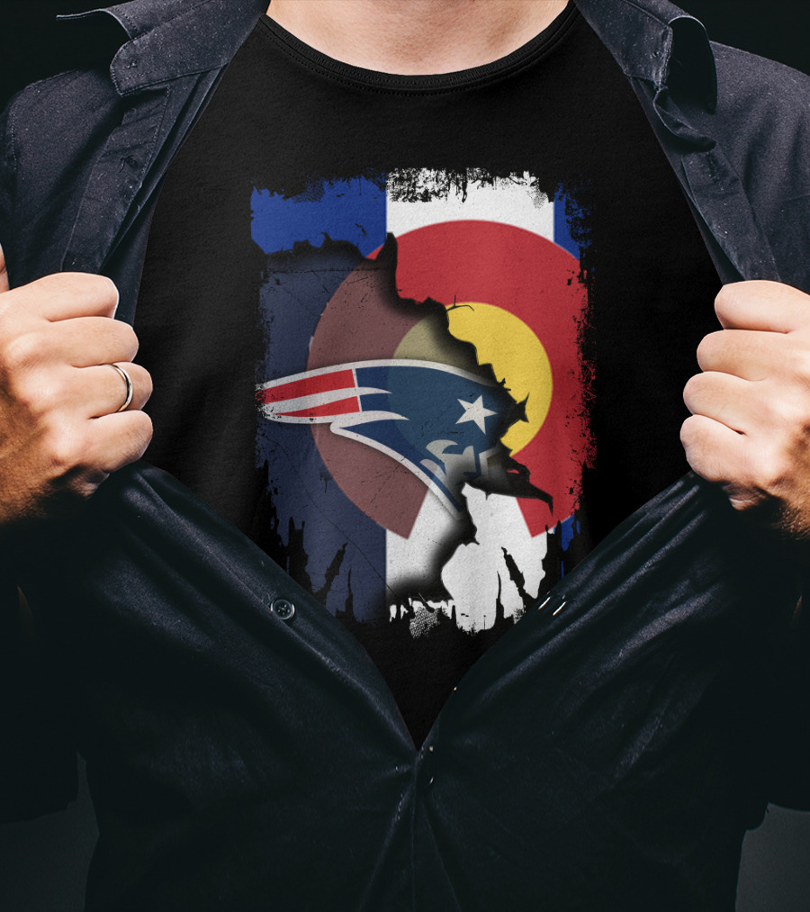 Together Colorado With Patriots Logo And Colorado Flag Fusion T-Shirt