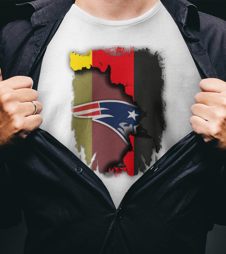 Patriots Logo On Germany Flag Background Together T-Shirt