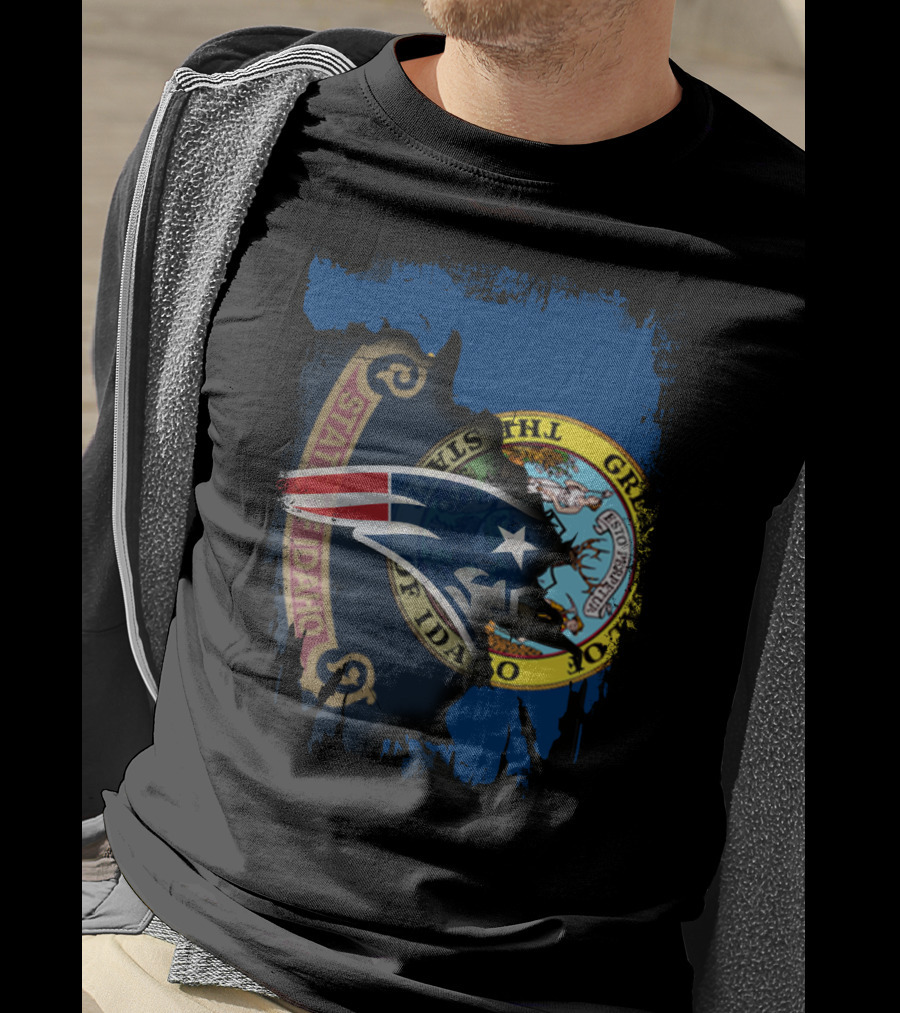 Together Idaho With New England Patriots State Seal Fusion T-Shirt