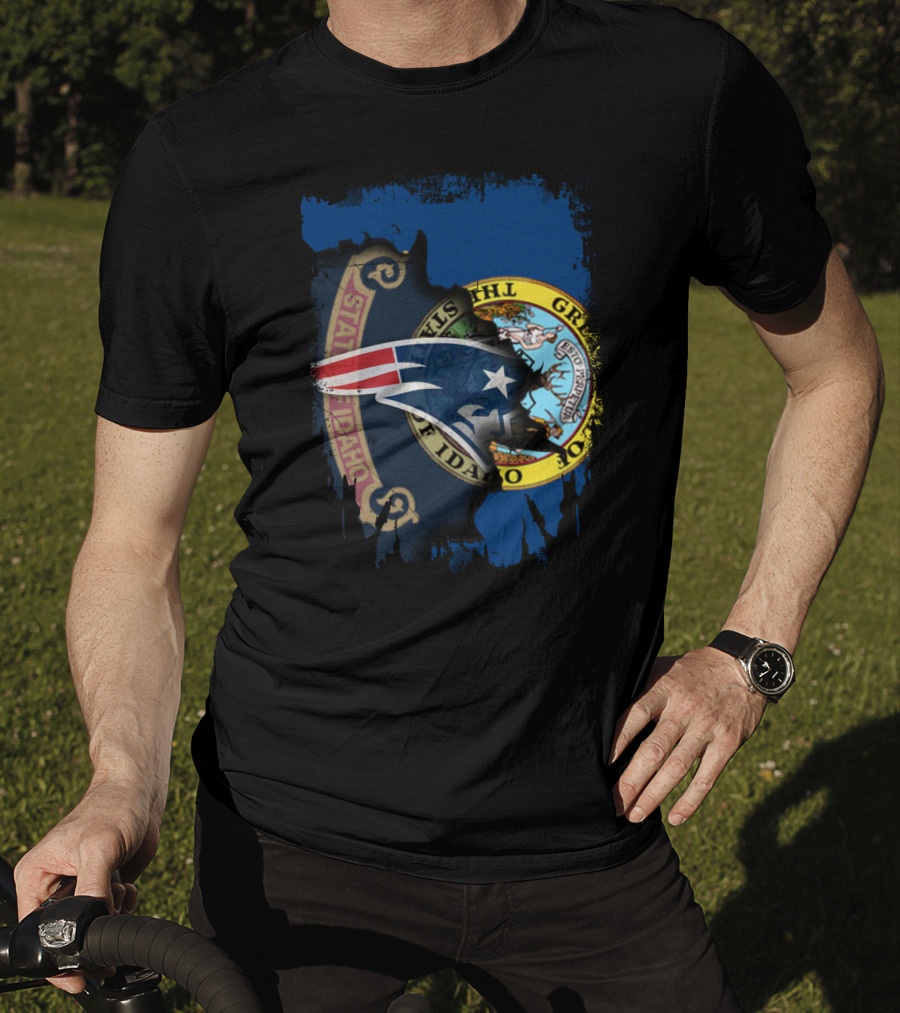 Together Idaho With New England Patriots State Seal Fusion T-Shirt