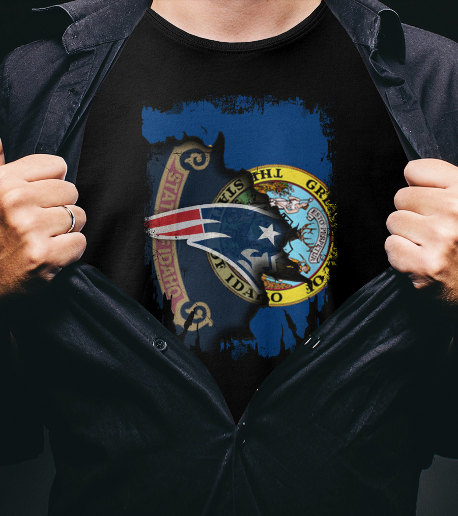 Together Idaho With New England Patriots State Seal Fusion T-Shirt