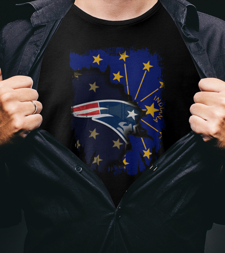Together Indiana Patriots Emblem With State Stars T-Shirt