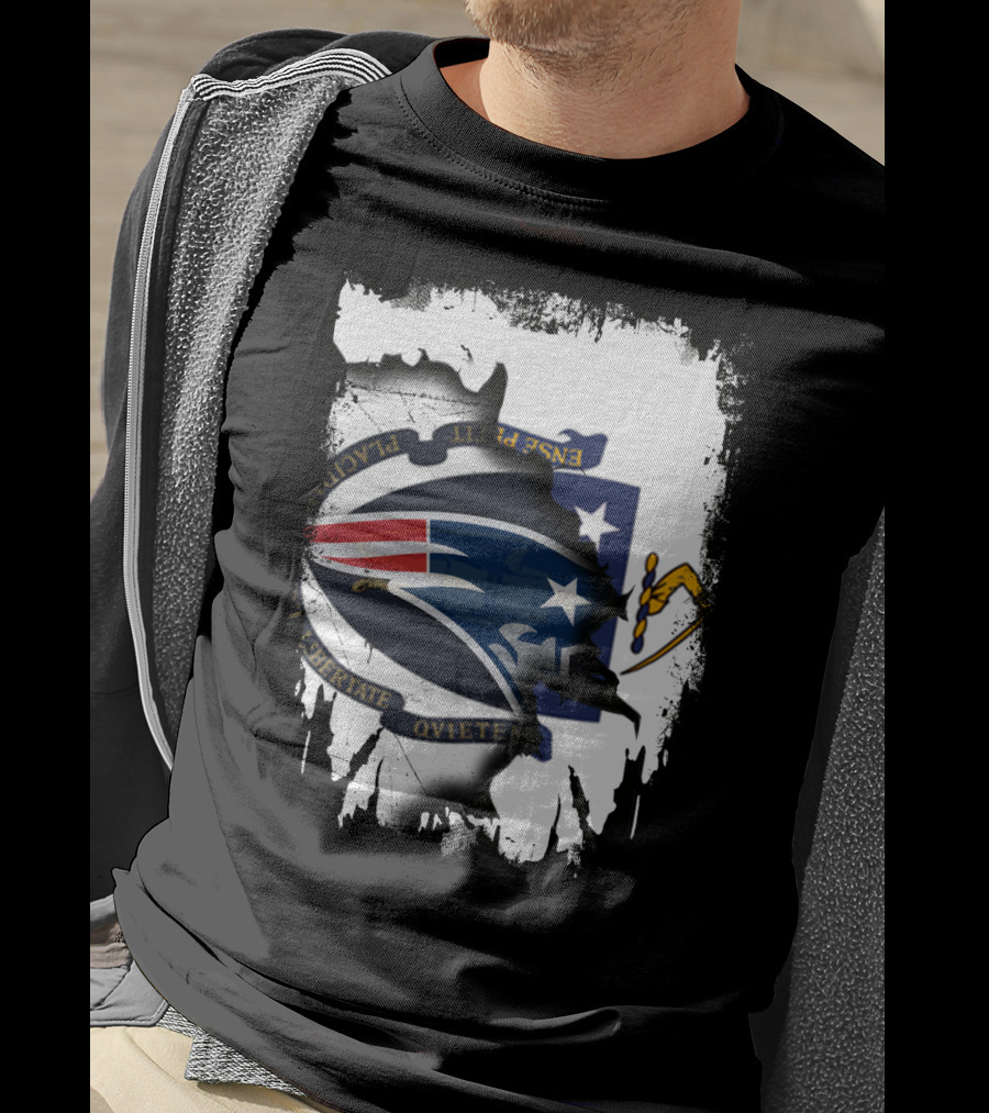 Together Massachusetts Patriots Emblem Fusion T-Shirt
