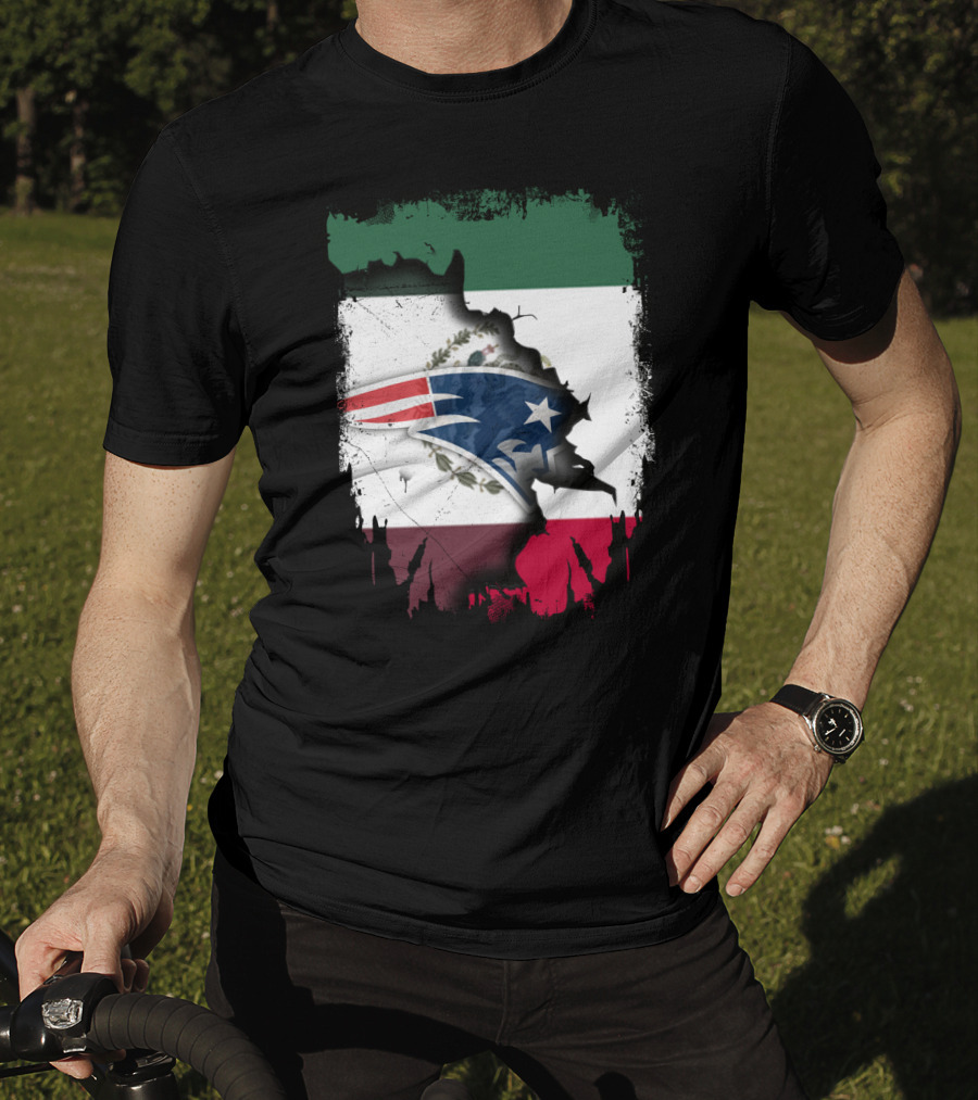 Together With Mexico And Patriots Flag T-Shirt