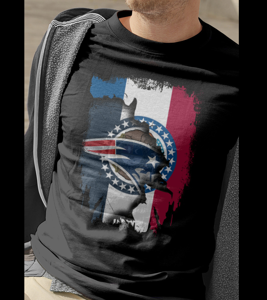 Together Missouri Patriots Flag And Patriot Logo Fusion T-Shirt