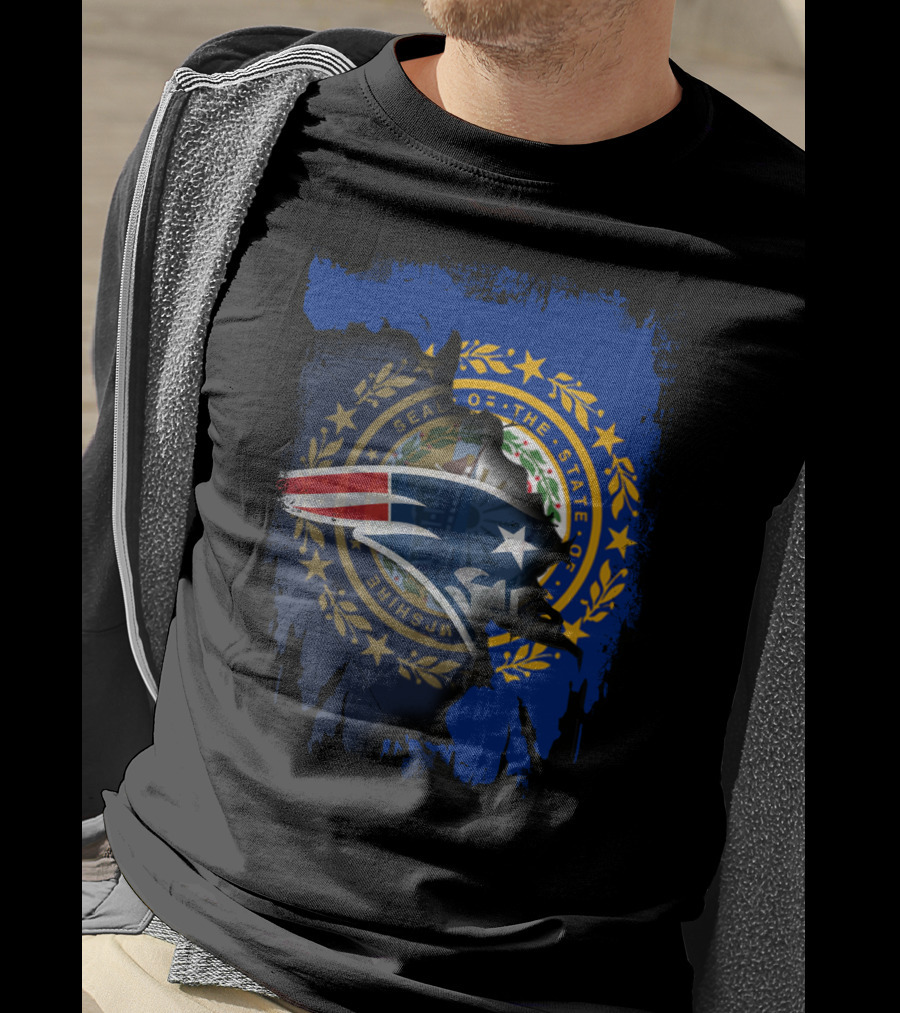 New Hampshire Seal With Patriots Logo Integration T-Shirt