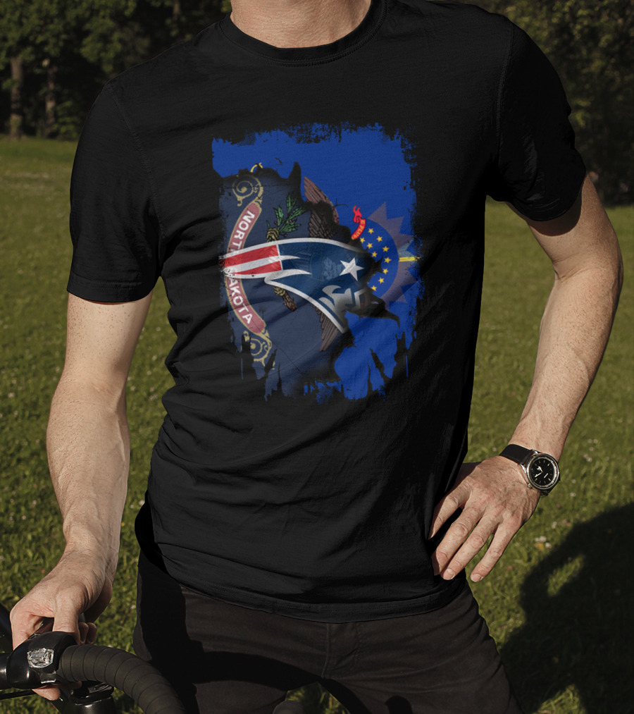 North Dakota State And Patriots Unity Emblem T-Shirt