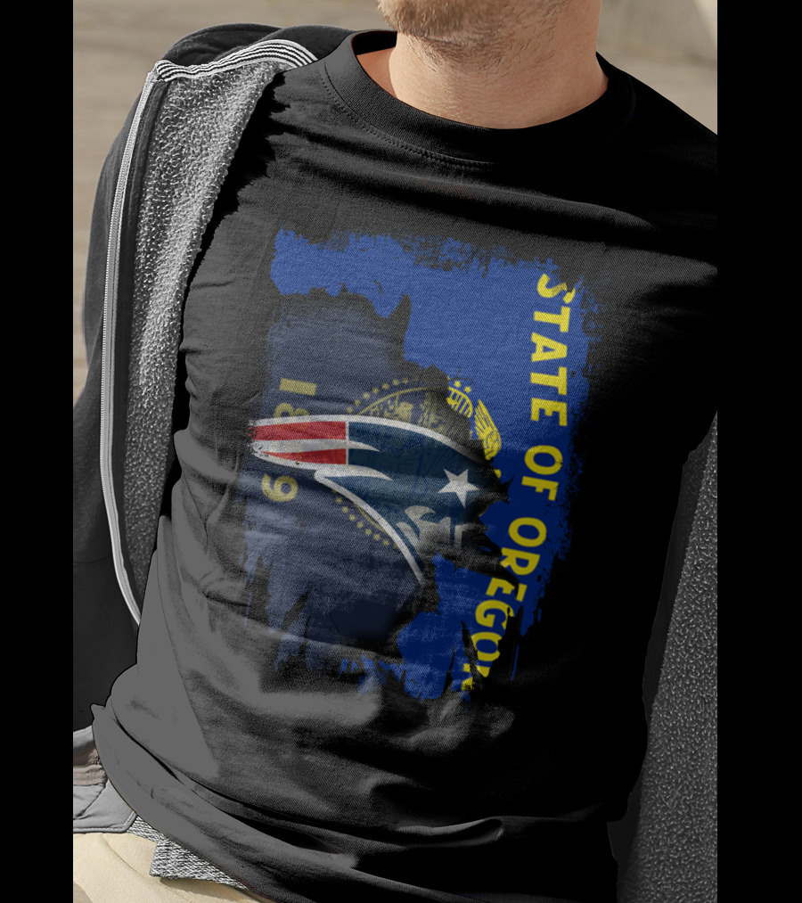 State Of Oregon New England Patriots 1869 T-Shirt