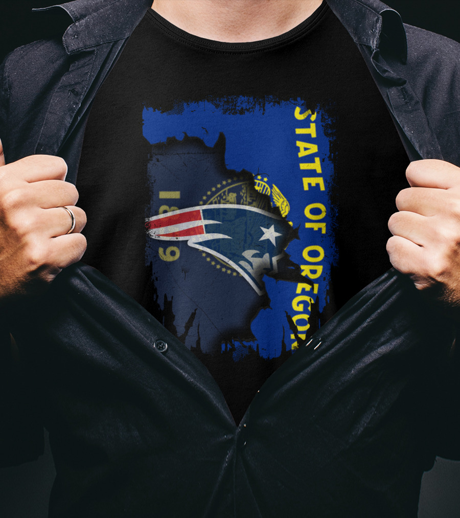 State Of Oregon New England Patriots 1869 T-Shirt