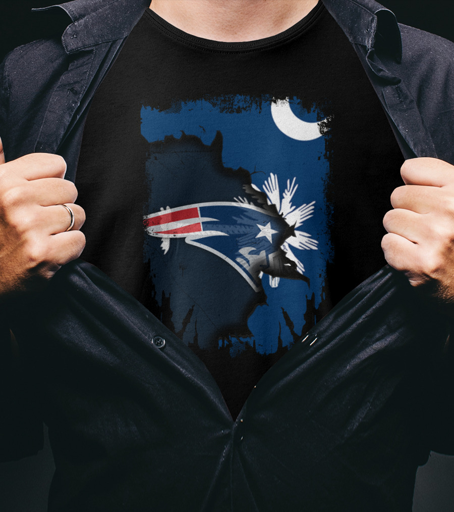 Together South Carolina With New England Patriots Logo And State Flag Elements T-Shirt