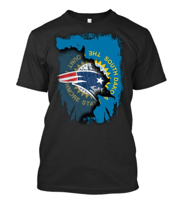 South Dakota Pride With Patriots Logo Overlay T-Shirt