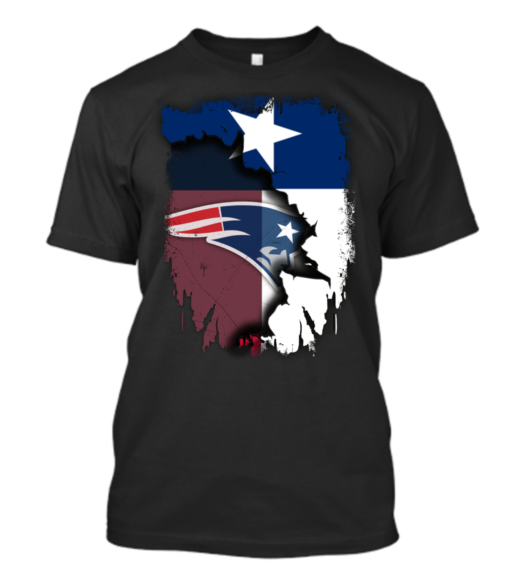 Together Texas With Patriots Star Flag And Football Motif T-Shirt