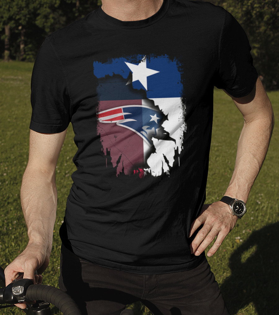 Together Texas With Patriots Star Flag And Football Motif T-Shirt