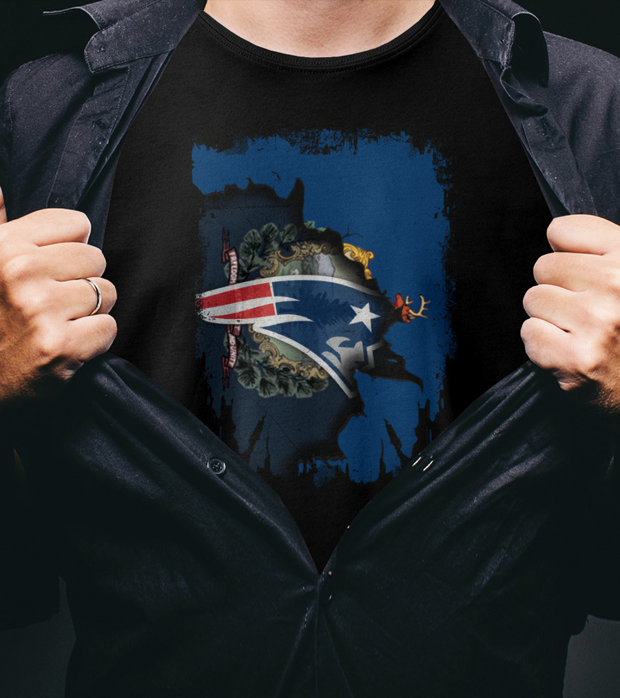 Vermont Patriot Unity With State Silhouette And Emblem T-Shirt